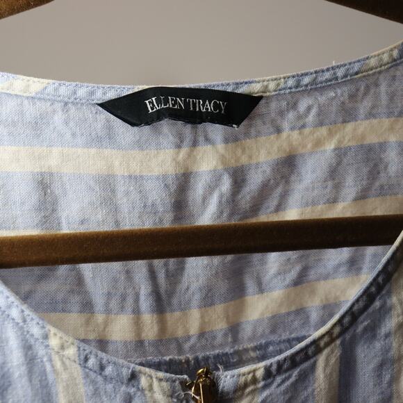 Ellen Tracy Linen Top with 1/4 zip and pockets size L - Picture 6 of 6